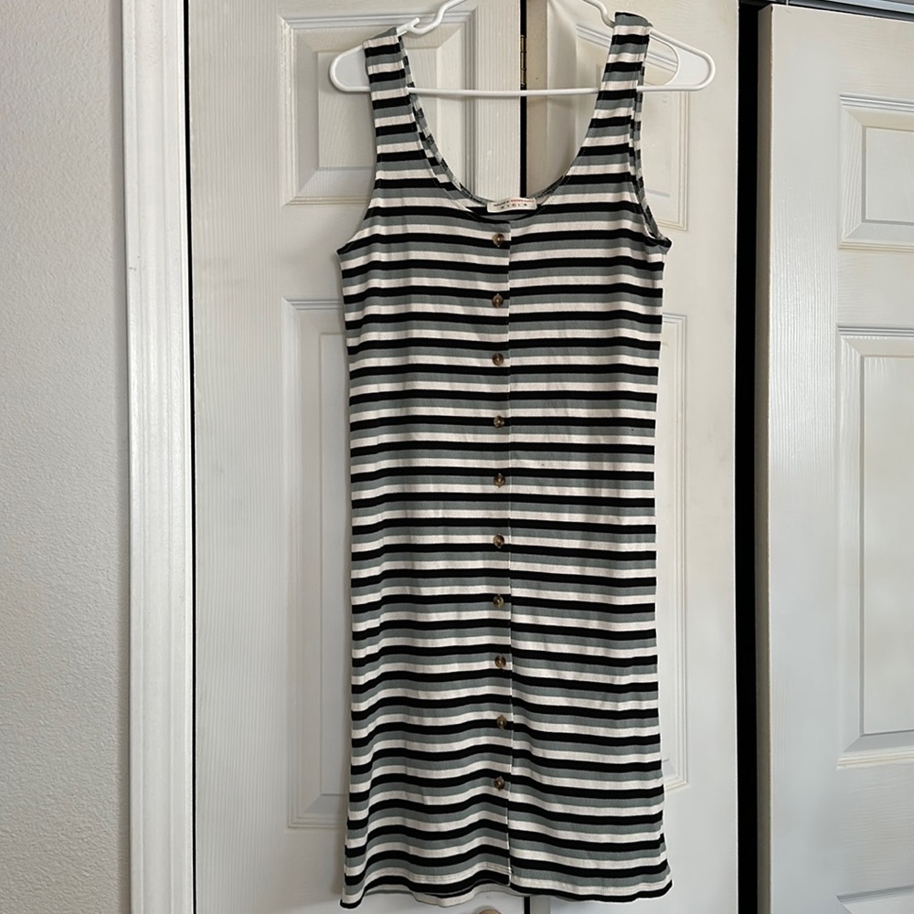 Known Supply Aja Knit Button Front Dress